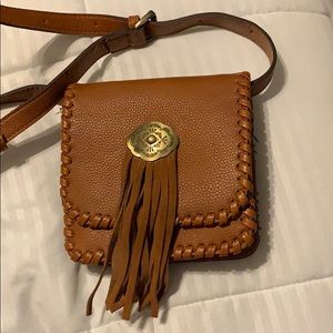 Brown fringe small purse